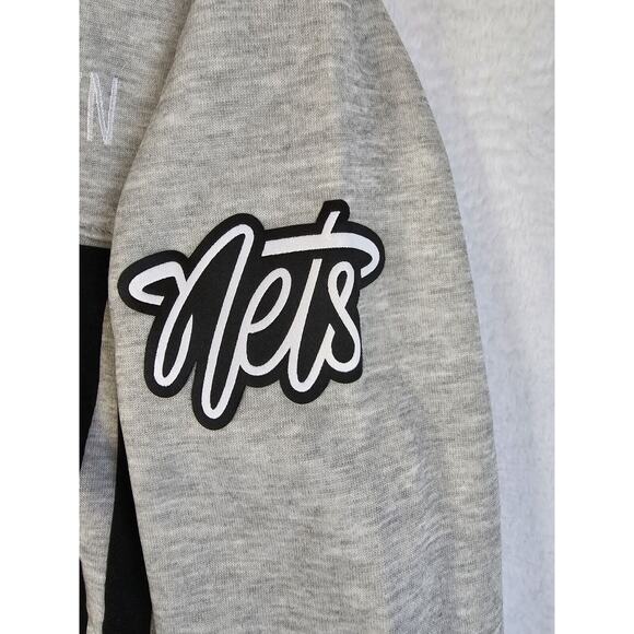 NWT NBA Brooklyn Nets Ultra Game Men's Basketball Pullover Gray Hoodie Sz Med - Picture 6 of 13